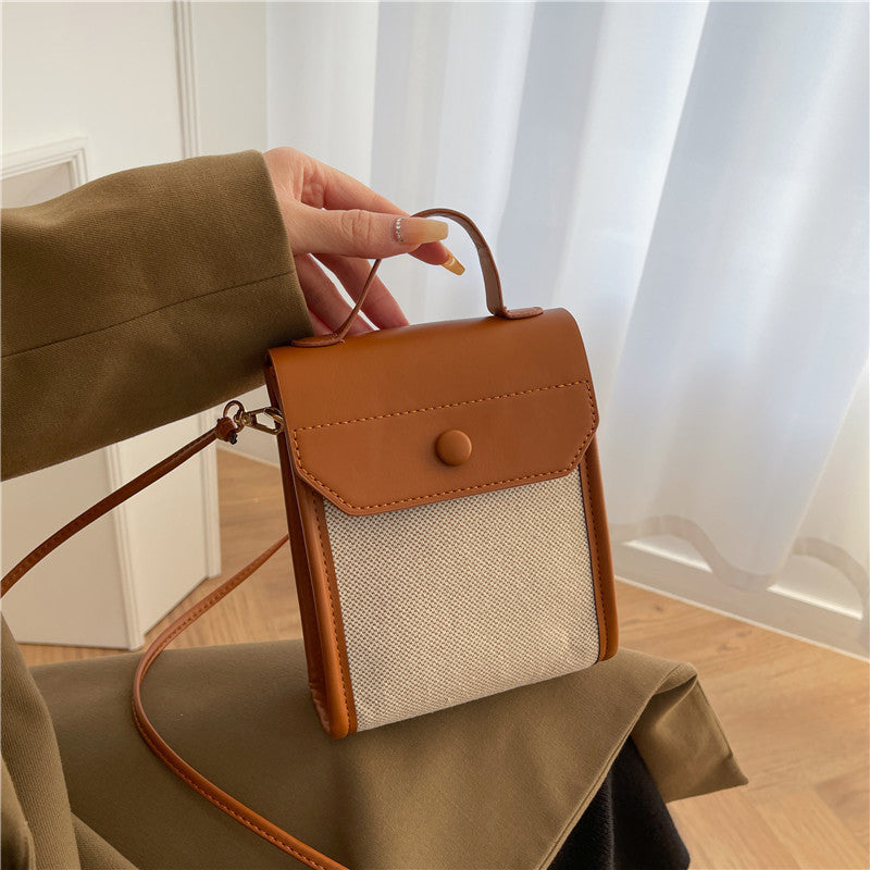 Petit sac messager carré simple à bandoulière color block