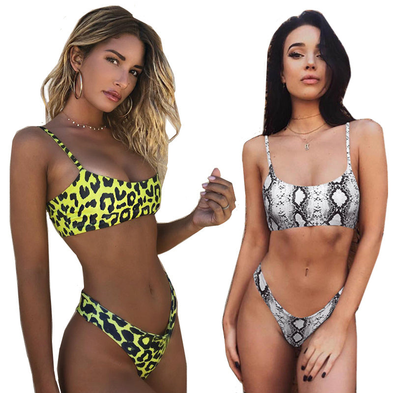 Bañador bikini con estampado de leopardo