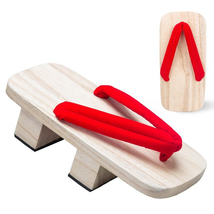 Zuecos de dos dientes Zapatillas japonesas de madera blanca para hombre
