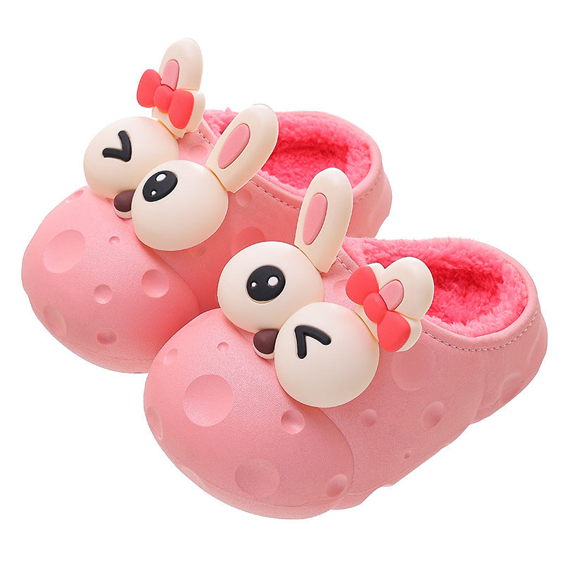 Pantoufles en coton pour bébés, pantoufles en coton pour garçons et filles, chaudes avec velours, pantoufles en coton pour enfants