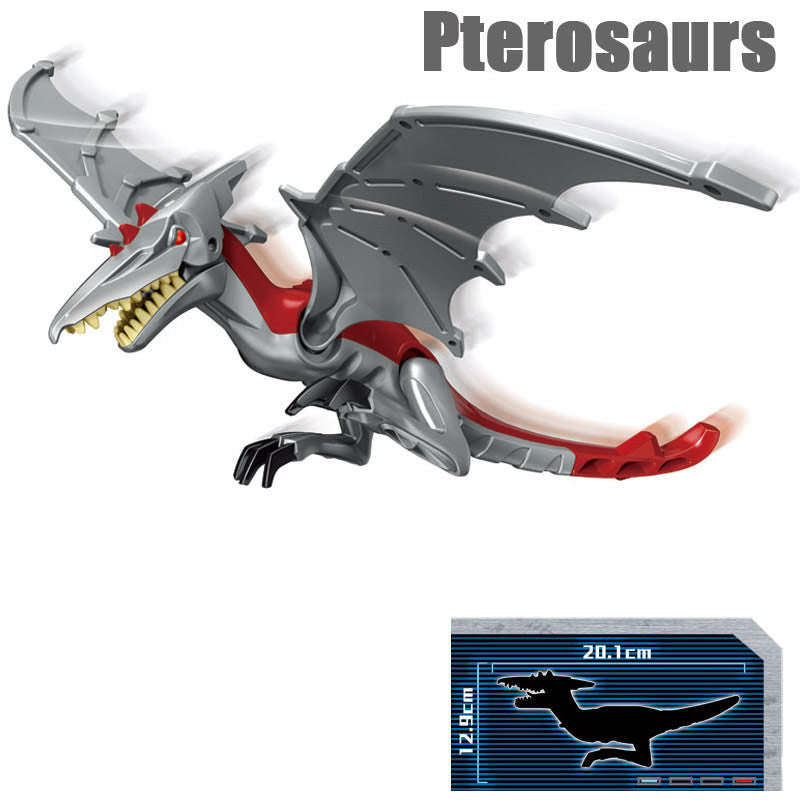 Bloques de construcción de dinosaurios coloridos jurásicos, rompecabezas para niños, montaje e inserción de juguetes para niños