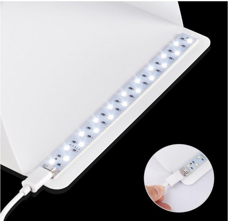 Mini LED plegable estudio luz suave lámpara de foto pequeña caja de fotos portátil