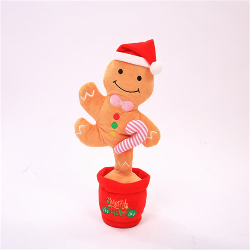 Jouets de noël dansants, arbre amusant, répétition parlant, jouets électroniques en peluche, peut chanter, enregistrement, éclaircir, éducation précoce, cadeau amusant de noël