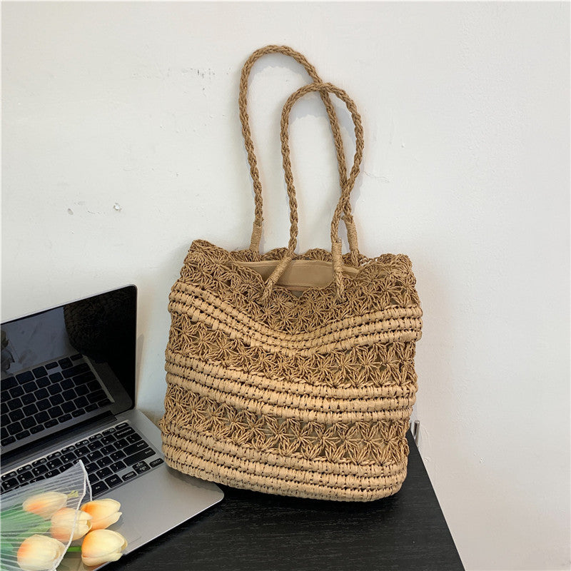Sac à bandoulière creux tissé vintage français