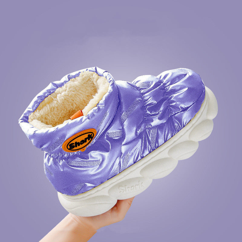 Pantoufles montantes en coton imperméables en tissu