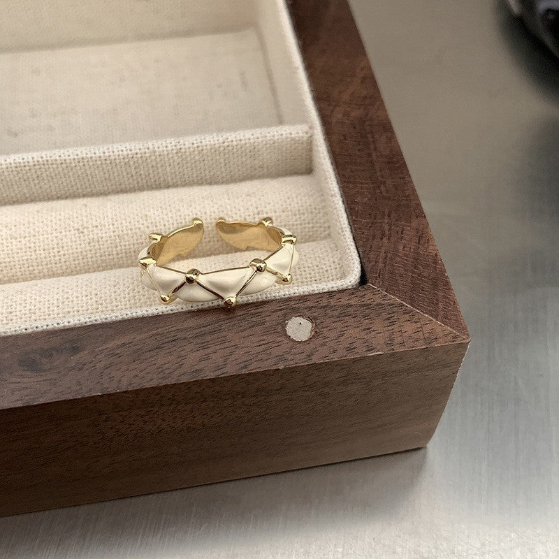 Anillo de piedra Natural ámbar estilo Vintage Maillard para mujer temperamento salvaje