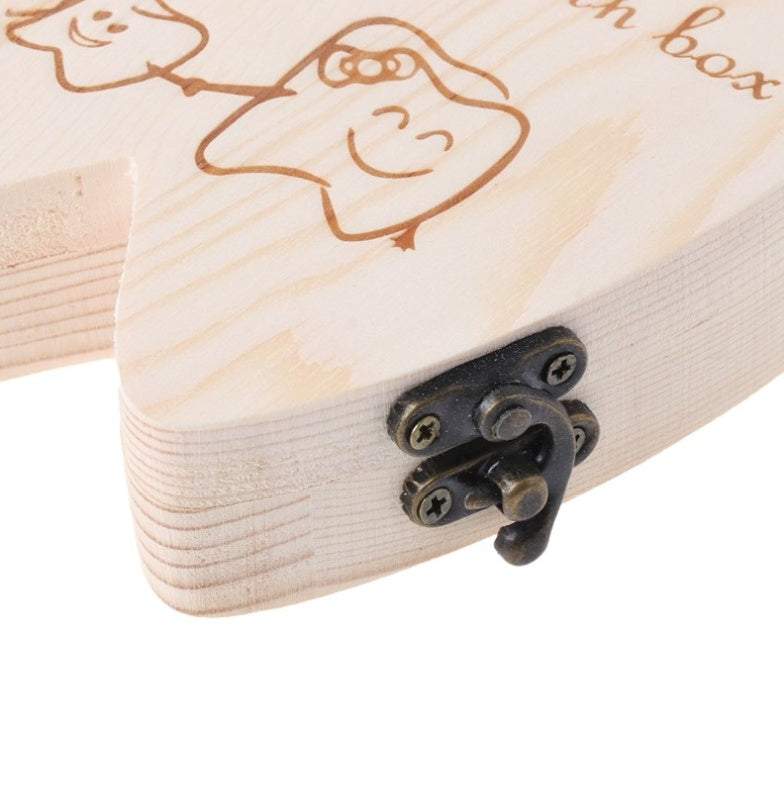 Organisateur de boîte à dents en bois pour bébé, rangement des dents de lait