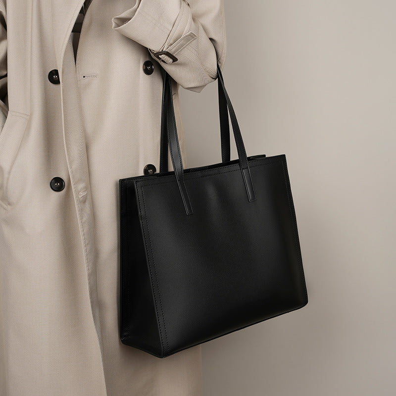 Porte-documents grande capacité en cuir pour femme