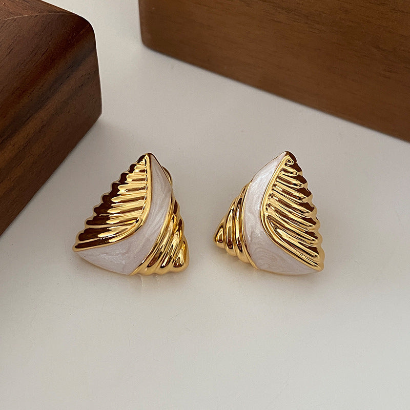 Boucles d'oreilles triangulaires à motif géométrique pour femmes