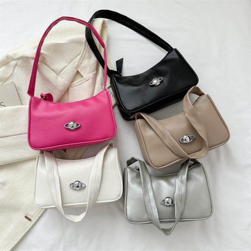 Sac à bandoulière doux de couleur pure de tempérament simple