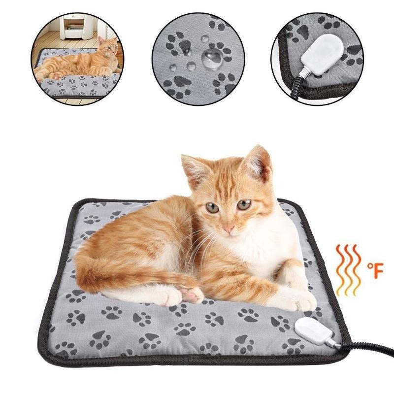 Coussin chauffant pour animaux de compagnie pour chien chat tapis chauffant intérieur électrique étanche chien coussin chauffant avec cordon résistant à la mastication hiver couverture pour animaux de compagnie plus chaud