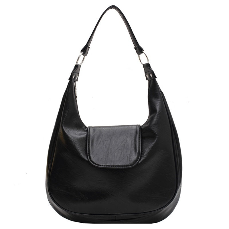 Sac à bandoulière simple classe banlieue en cuir souple fourre-tout grande capacité