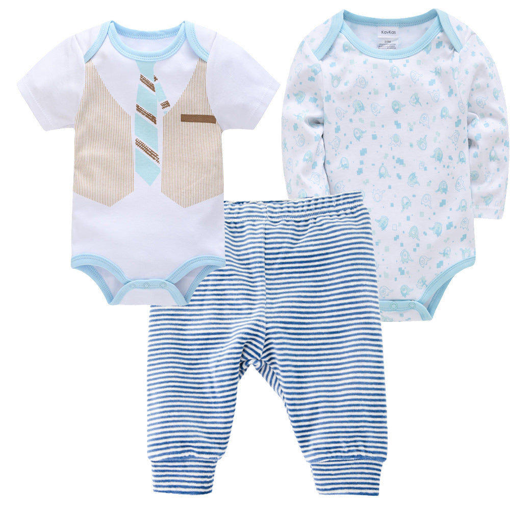 Conjunto de niños de ropa de bebé recién nacido coreano de color sólido
