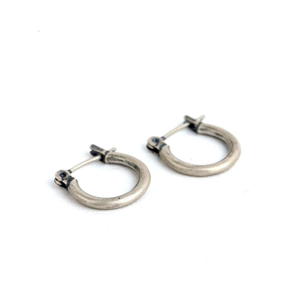 Boucles d'oreilles simples en argent sterling 925 Dark Night