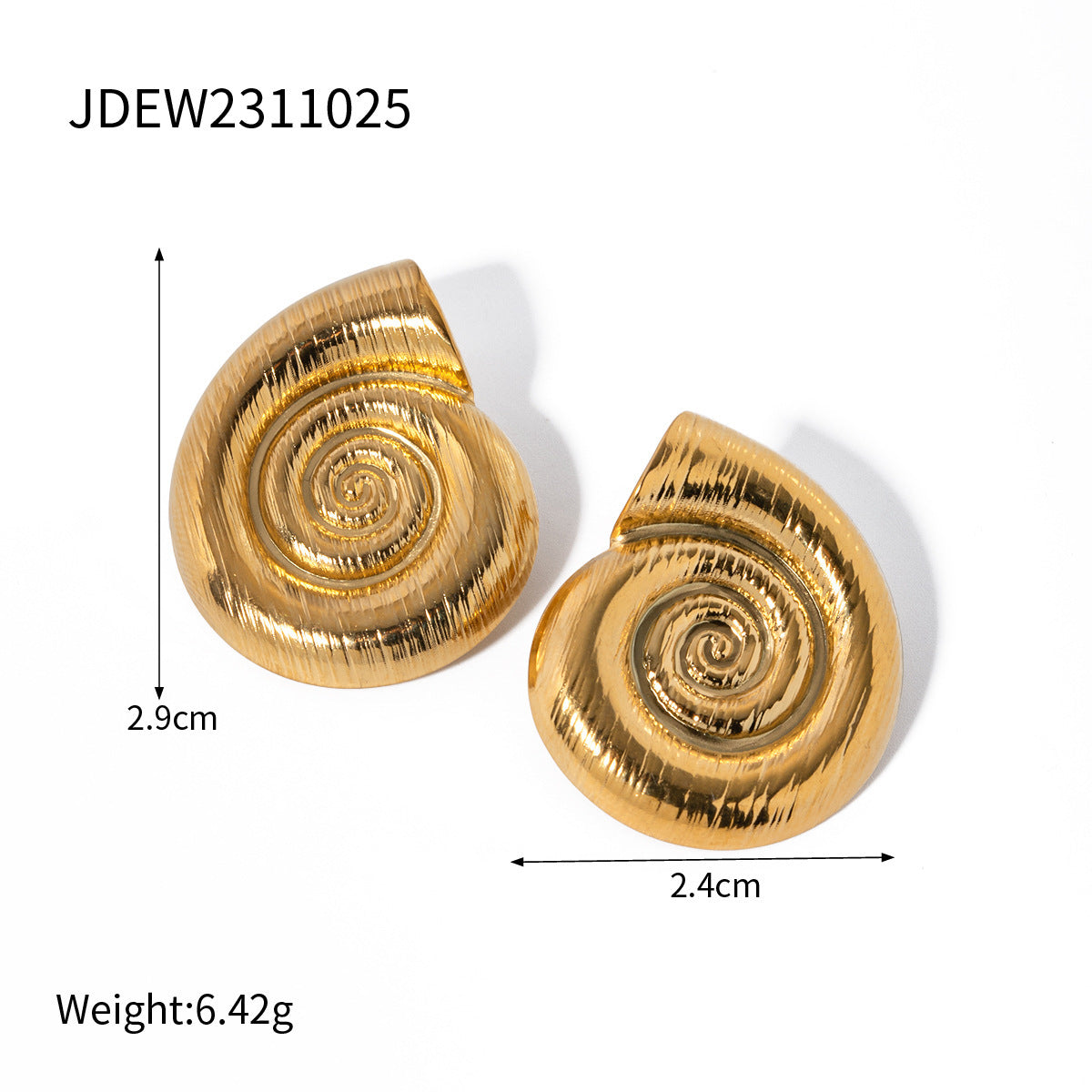 Boucles d'oreilles créoles en fil de conque pour femme