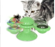 Moulin à vent rotatif pour chat, jouets multifonctions, dispositif de grattage des démangeaisons, jouet brillant pour dents