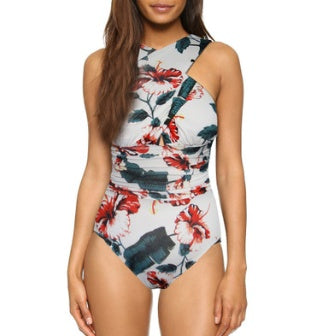 Maillot de bain sexy, couleur unie, couverture croisée sur la poitrine, ventre amincissant, pour femmes, bikini, grande taille
