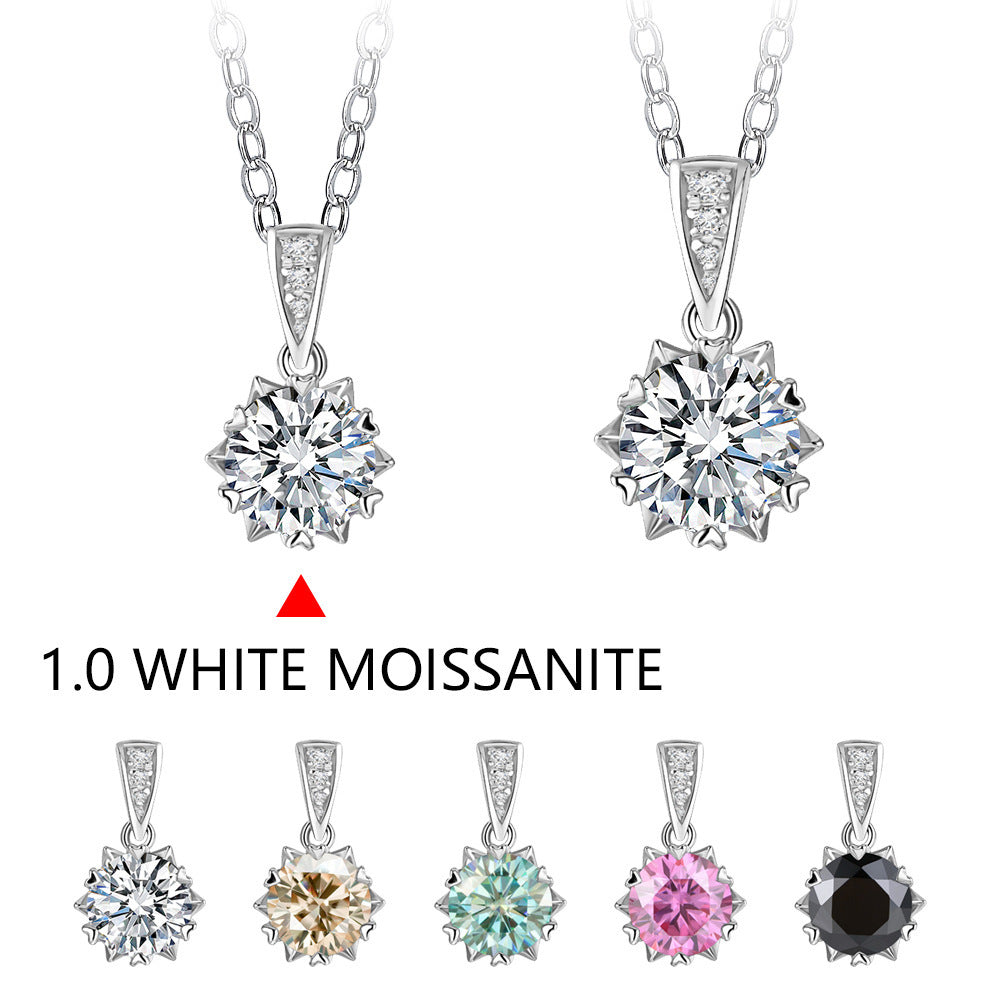 Collier flocon de neige Moissanite en argent Sterling 2 carats, Design d'intérêt spécial, à la mode, polyvalent