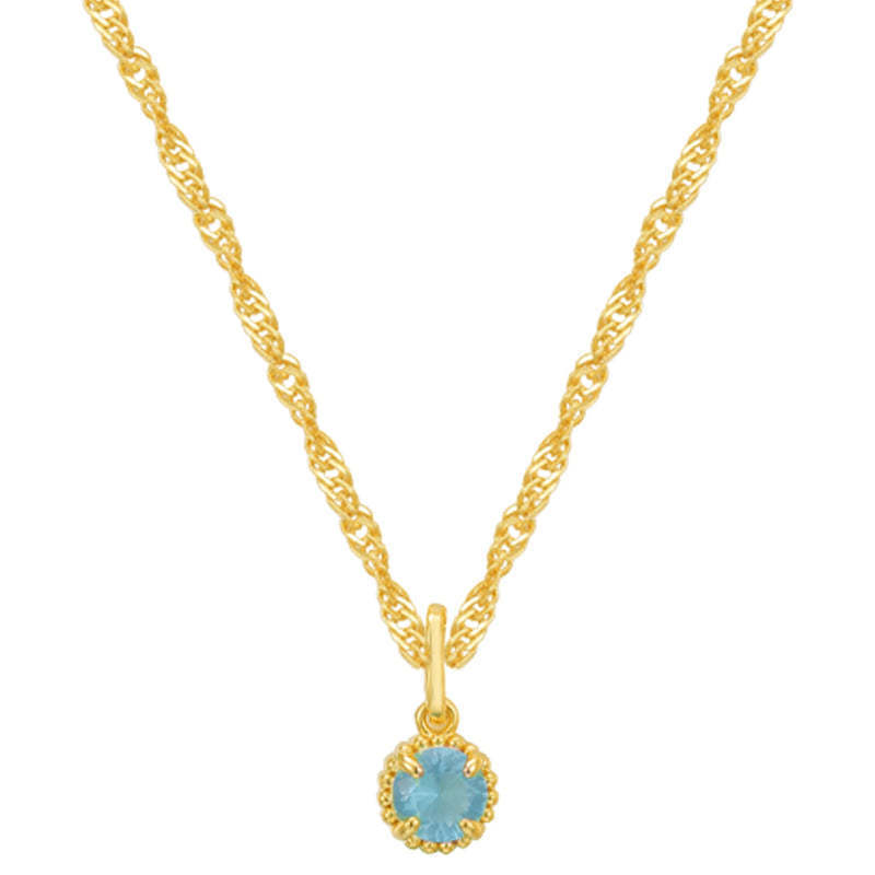 Collier rond en acier inoxydable avec pierre d'anniversaire de décembre