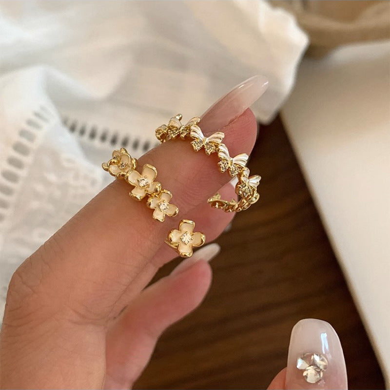 Butterfly Flower Ring Fashion All-matching