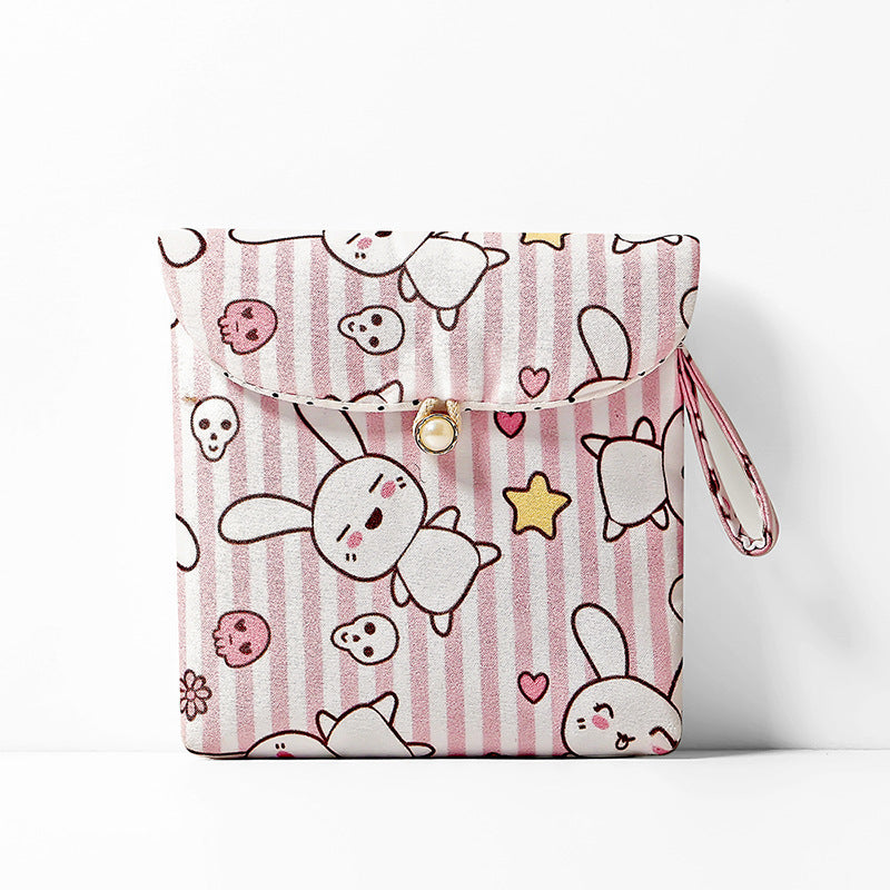Bolsa de almacenamiento de toallas de viaje para tía, dispensador portátil de servilletas de dibujos animados, bolsa de servilleta sanitaria
