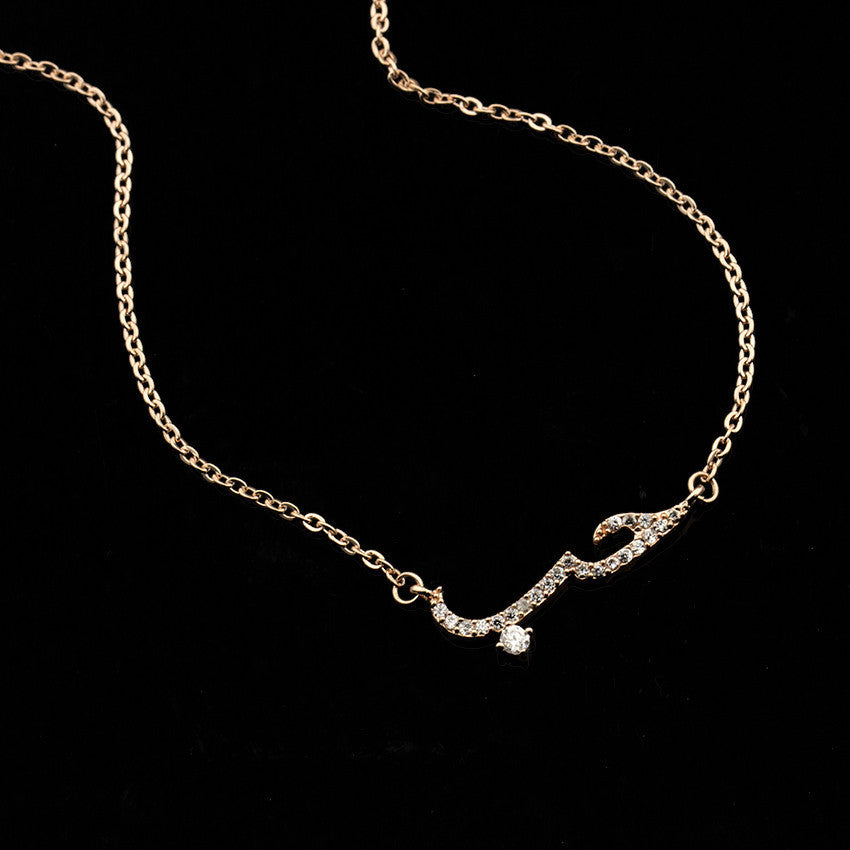 Collier de déclaration d'amour arabe en or Rose, bijoux en Zircon