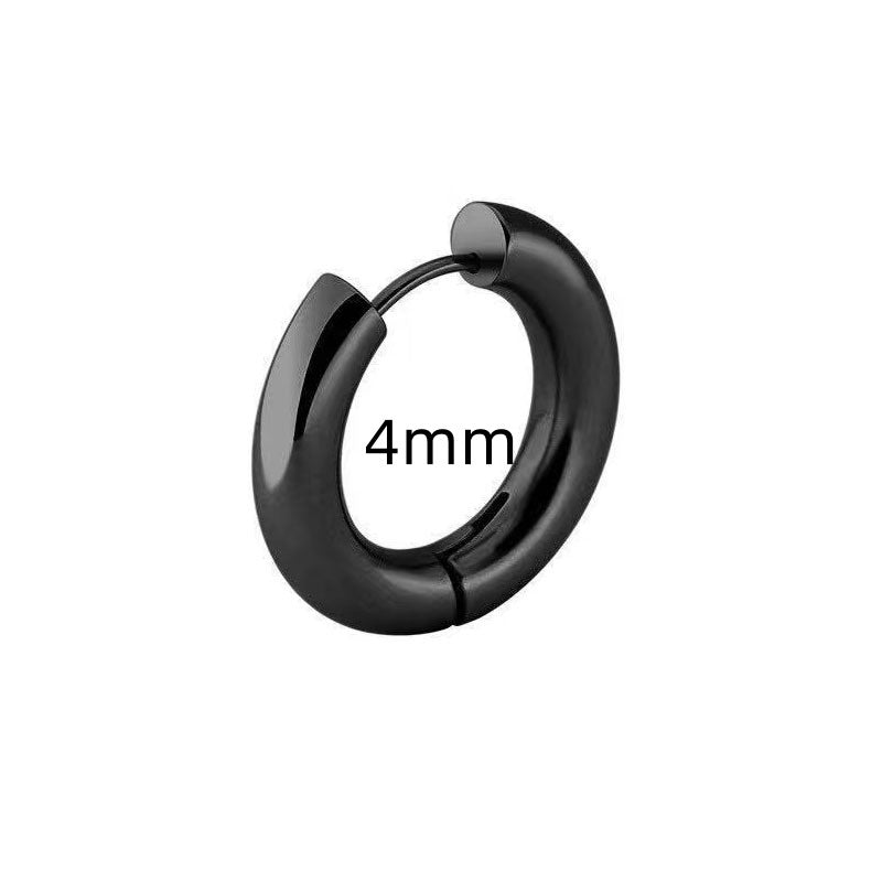 Clip d'oreille élégant rond N en acier inoxydable, Simple unisexe
