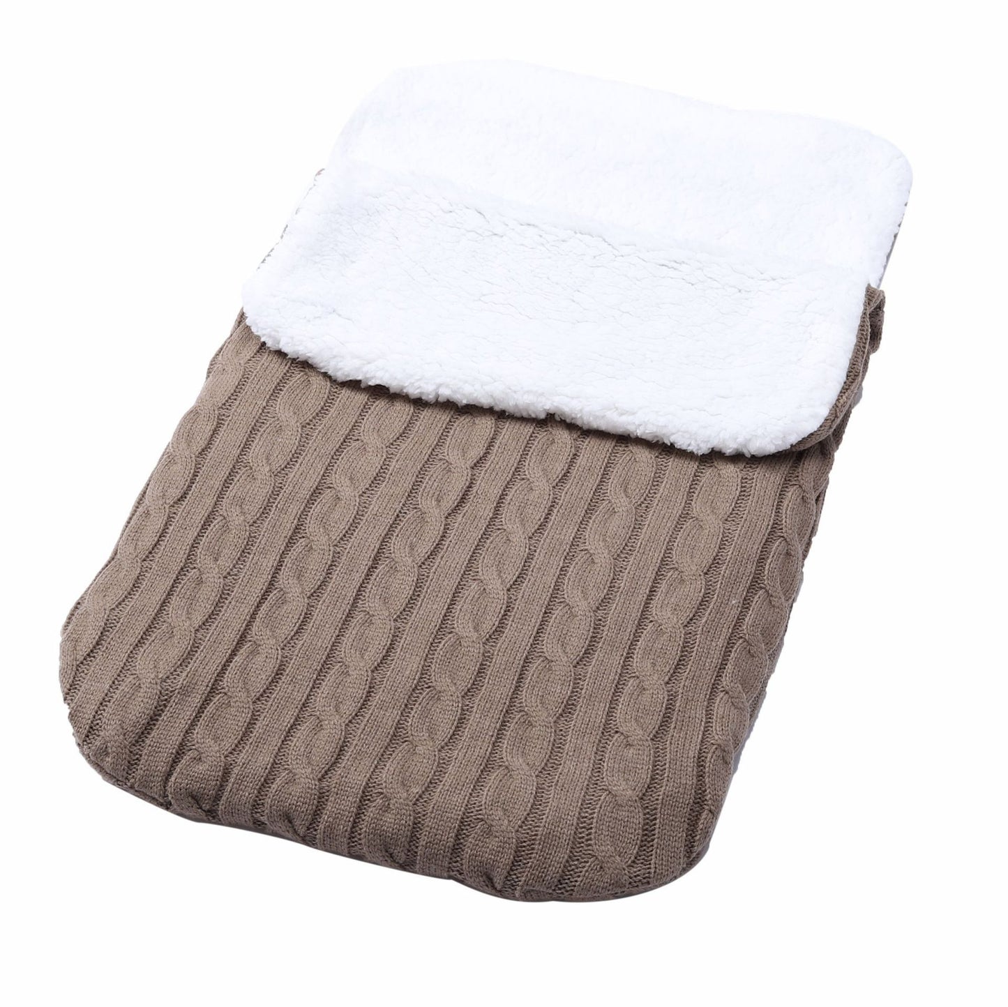 Sac de couchage épais pour bébé, doublure polaire, tricot chaud, poussette en laine
