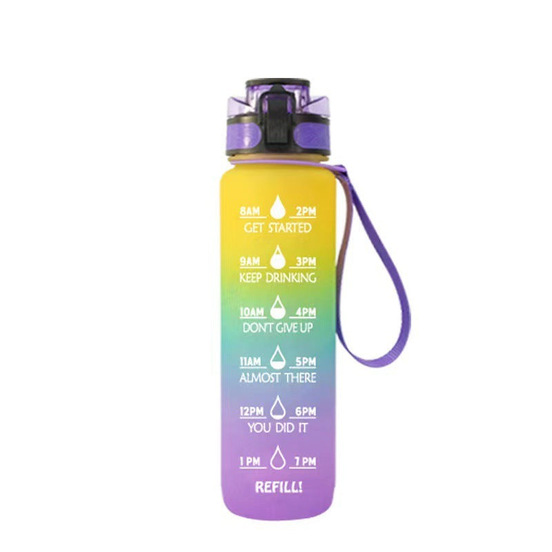 Frasco transparente, botella de agua de 1000ml, botella Kawaii embotellada, infusor sin Bpa, botella de agua transparente para deportes de leche de plástico, taza Kawaii