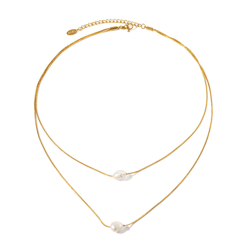 Freshwater Pearl Double-layer Non-fading Necklace