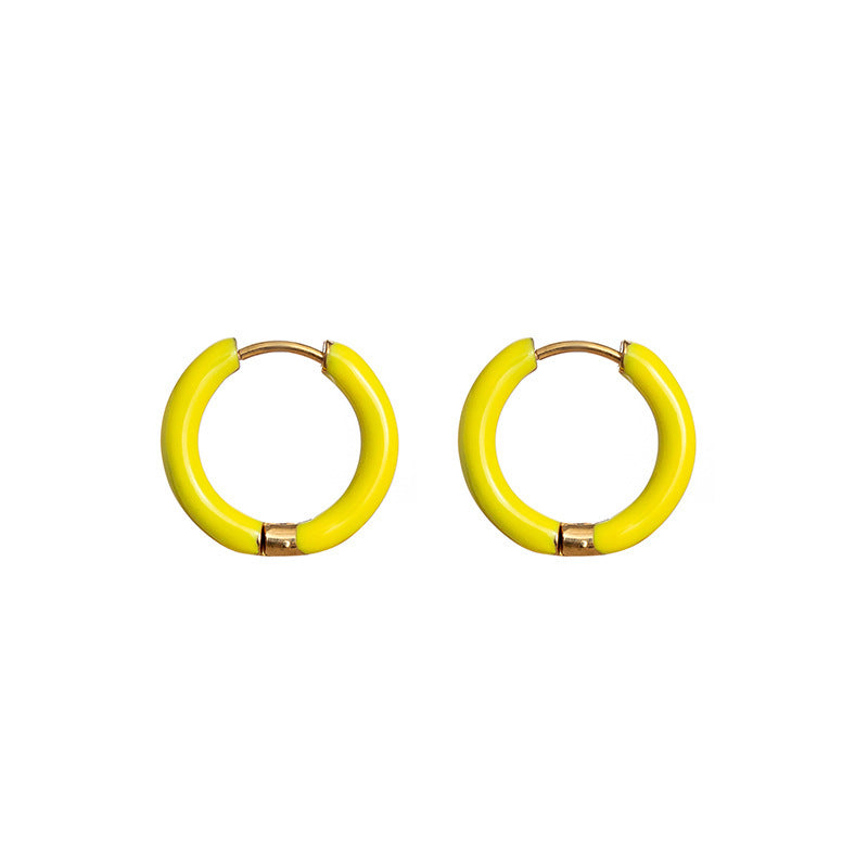 Collier d'huile coloré Clip d'oreille en acier inoxydable