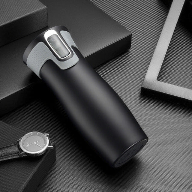 Tazas de viaje de acero inoxidable con aislamiento al vacío, botella termal de té con frasco de agua