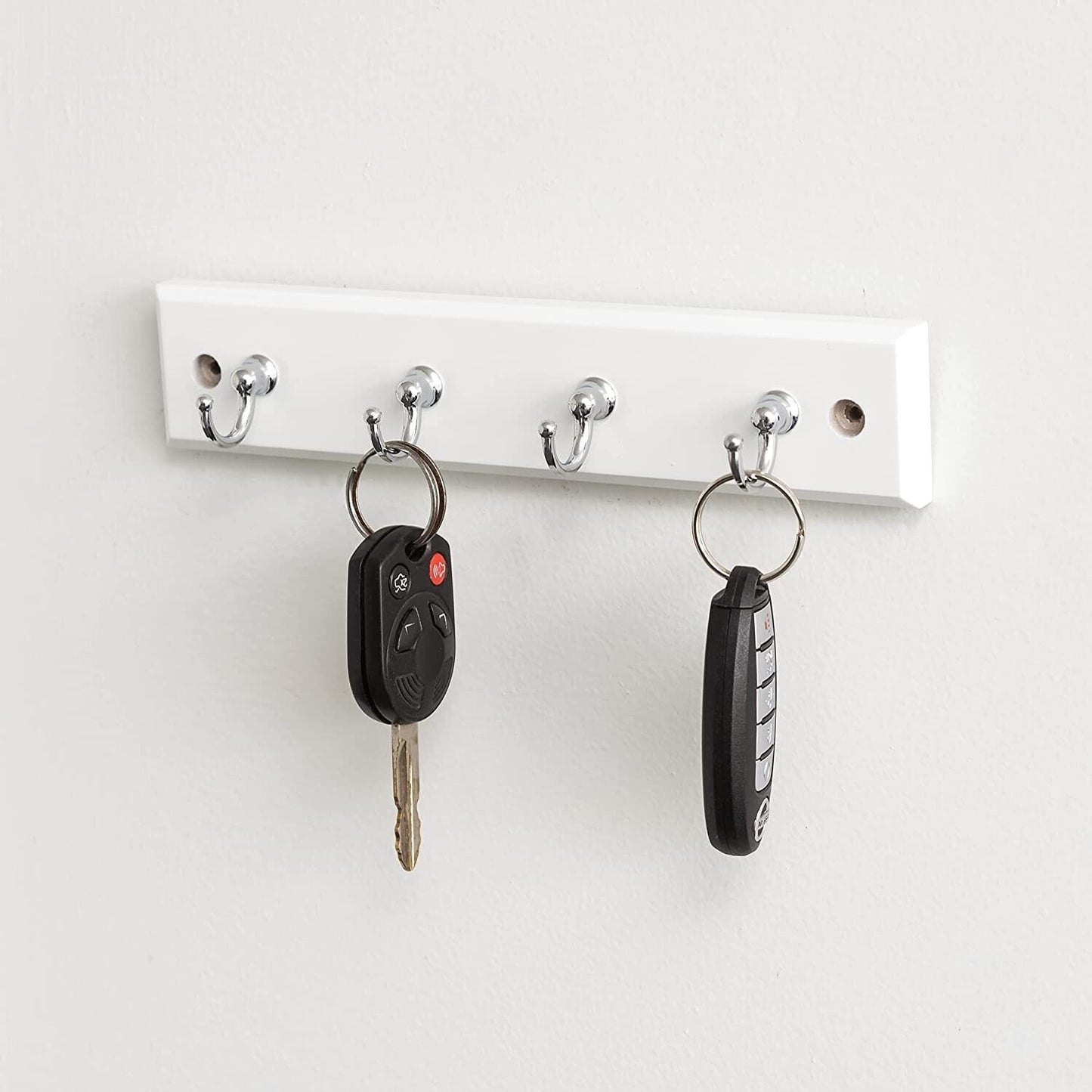 Soporte de pared para llaves, colgador con 4 ganchos, cadena de almacenamiento, organizador de llaves, decoración del hogar