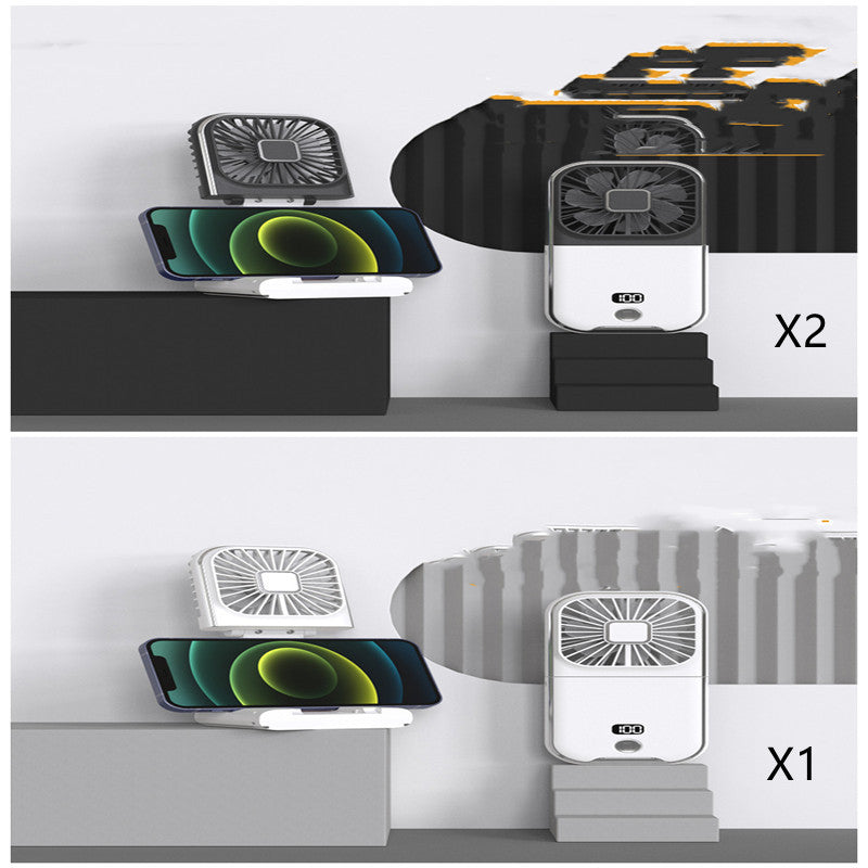 Ventilador pequeño portátil plegable con pantalla digital