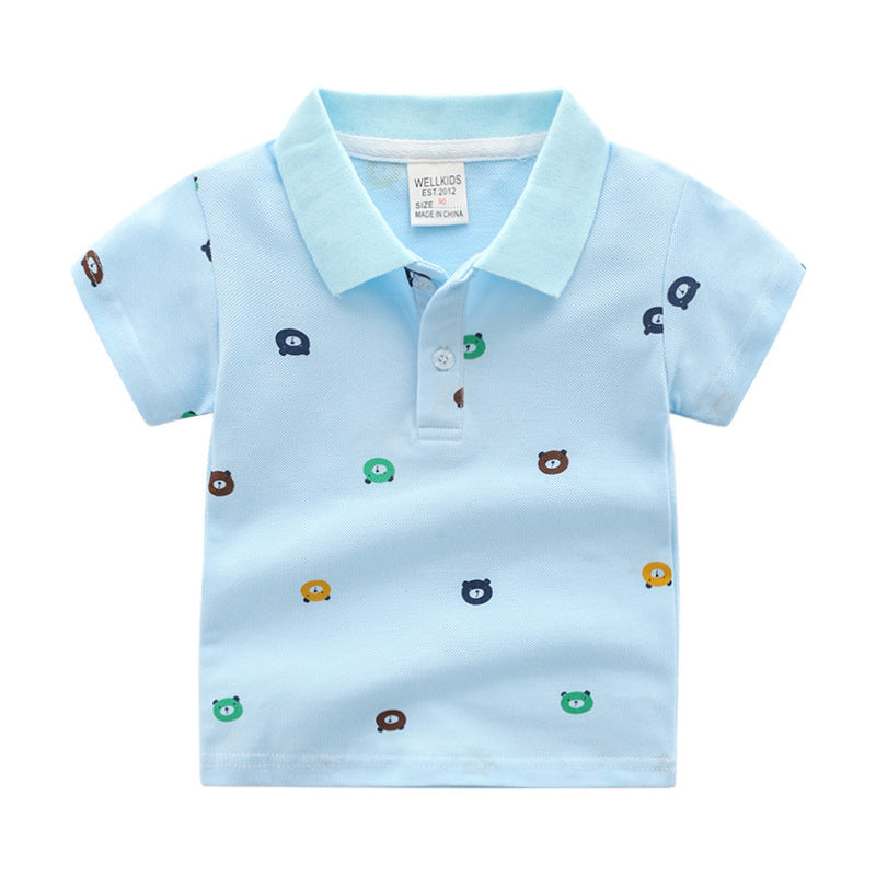 Chemise POLO à manches courtes pour enfants, dessin animé