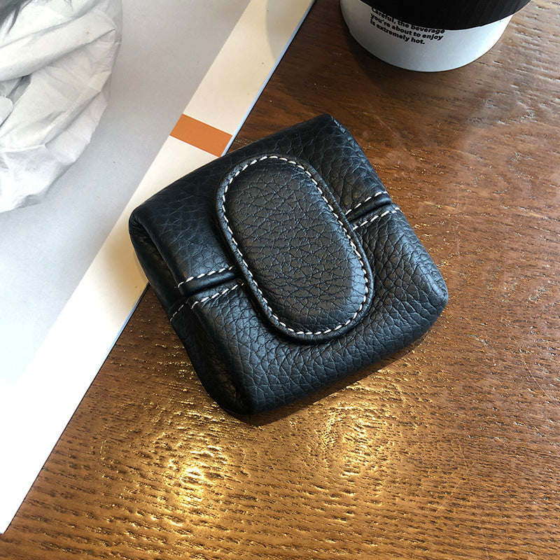 Porte-Monnaie Femme Boucle Première Couche en Cuir de Vachette Porte-Monnaie Porte-clés Sac de Transport