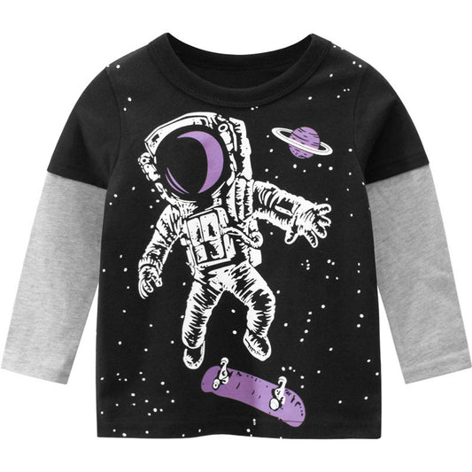 T-shirt à manches longues pour garçons, vêtements pour enfants, hauts pour bébés
