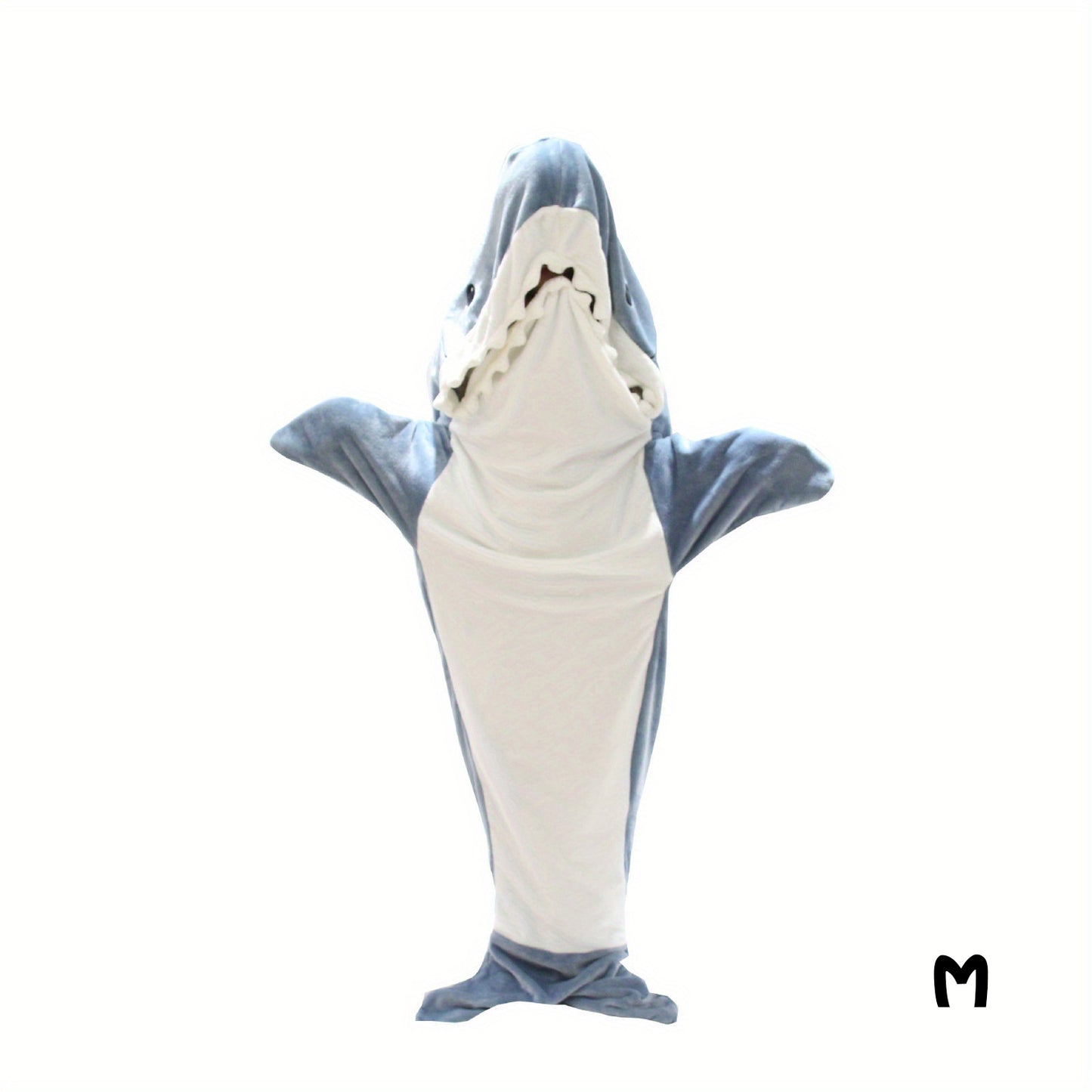 Couverture de requin pour adultes, couverture de requin à capuche, couverture de requin en flanelle super douce et confortable, sac de couchage pour costume de cosplay pour garçons et filles pour la nuit