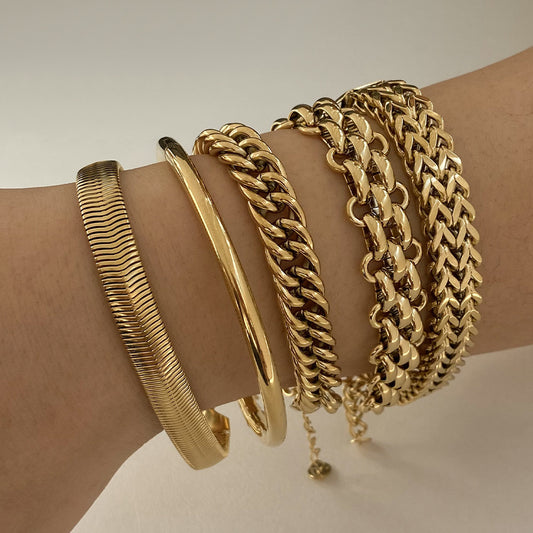 Bracelet en acier inoxydable galvanoplastie style simple