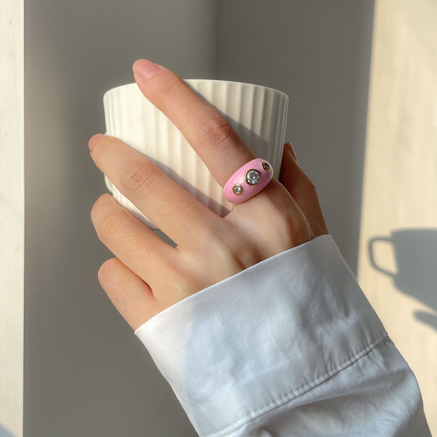 Bague Femme Émail Couleur Personnalité