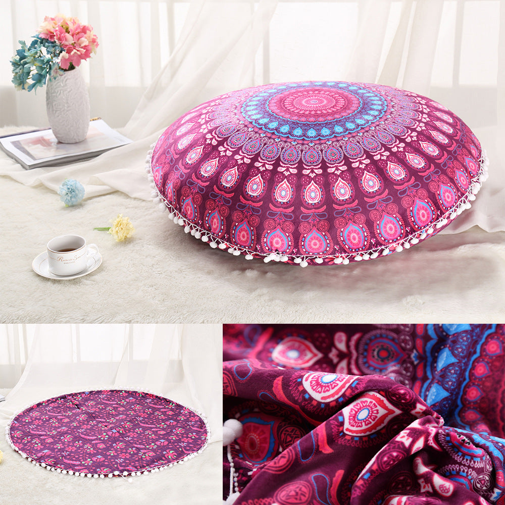 Oreillers de sol Mandala colorés, Ottoman rond, coussin de méditation bohème, Pouf