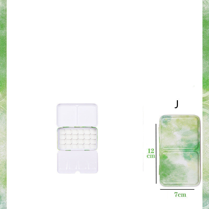 Color Empty Palette Case Tins Box Paint Storage Iron Box with 24 Half Pans For Watercolor Paints Painting Art Supplies
