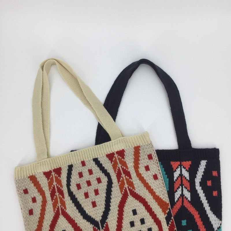 Bolso de mano lindo de la moda de la tela tejida de gran capacidad