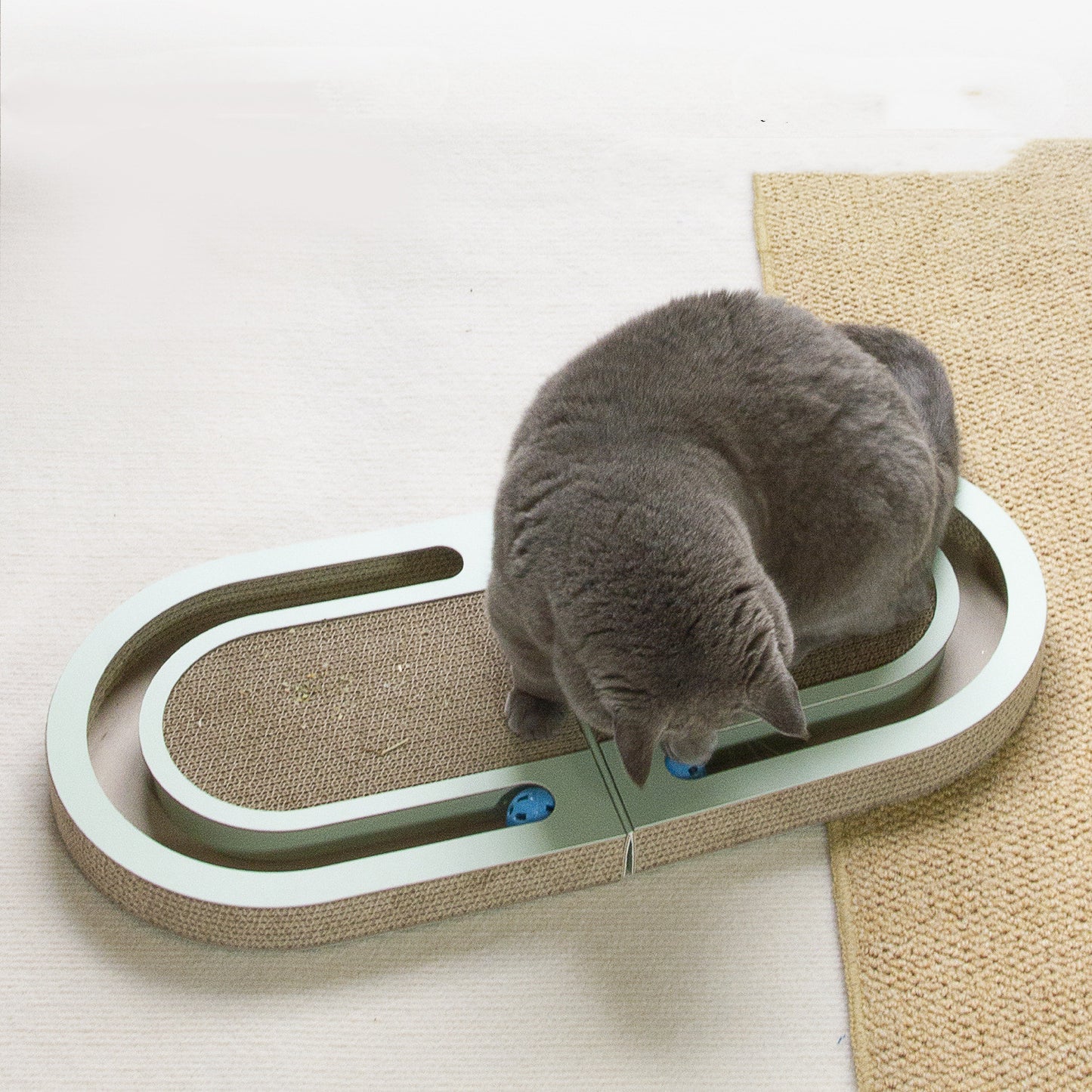 Planche à saisir pliante en papier ondulé pour chat, avec boule, fournitures pour animaux de compagnie, jouets pour chats, produits pour animaux de compagnie