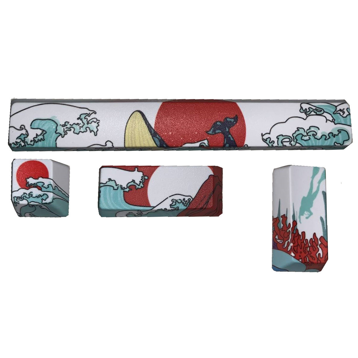 Capuchons de touches de mer de corail, clavier mécanique à Sublimation à cinq faces en PBT