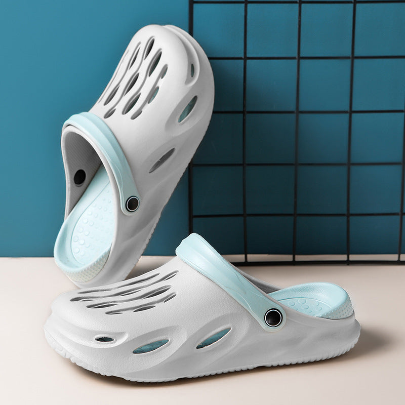 Hole Shoes Pantoufles d'extérieur d'été pour hommes en caoutchouc antidérapant