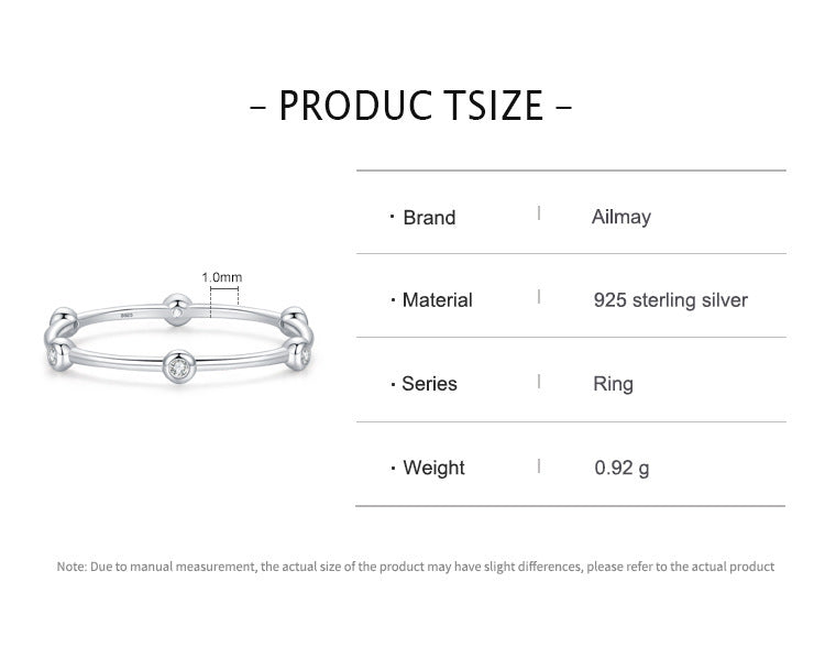 S925 Sterling Silver Simple Ring Female Japanese And Korean Niche