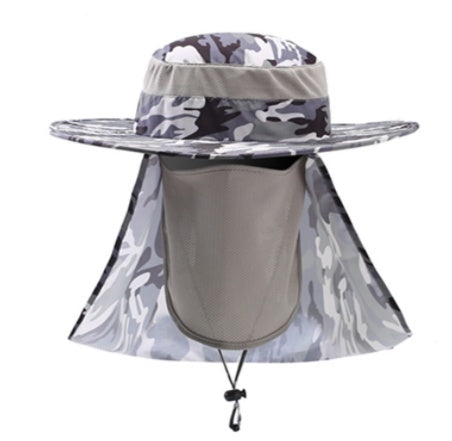 Chapeau de pêcheur avec protection à 360 degrés contre le soleil, l'eau et les UV 