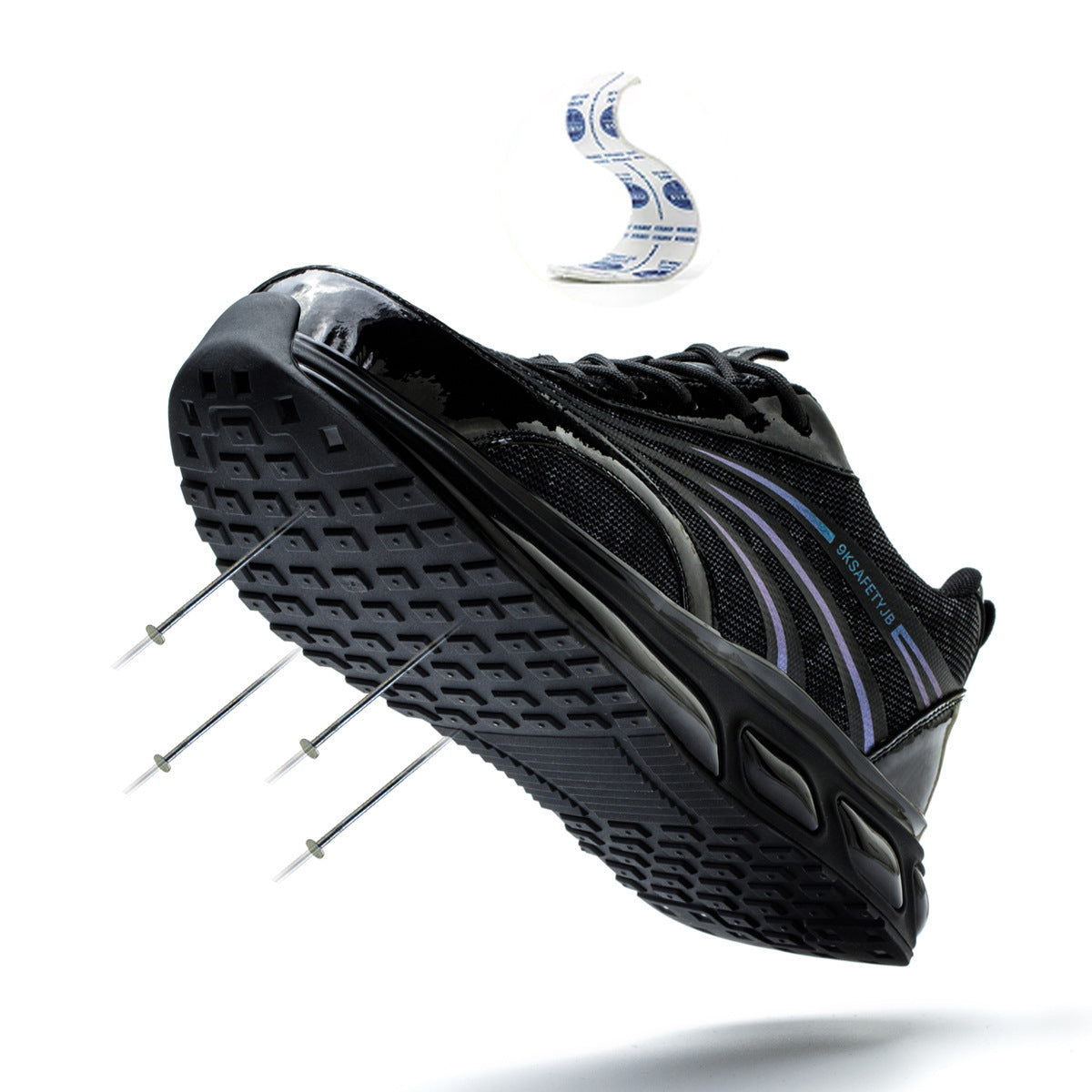 Chaussures superbes de protection du travail en cuir de fibre avec l'anti fonction fracassante