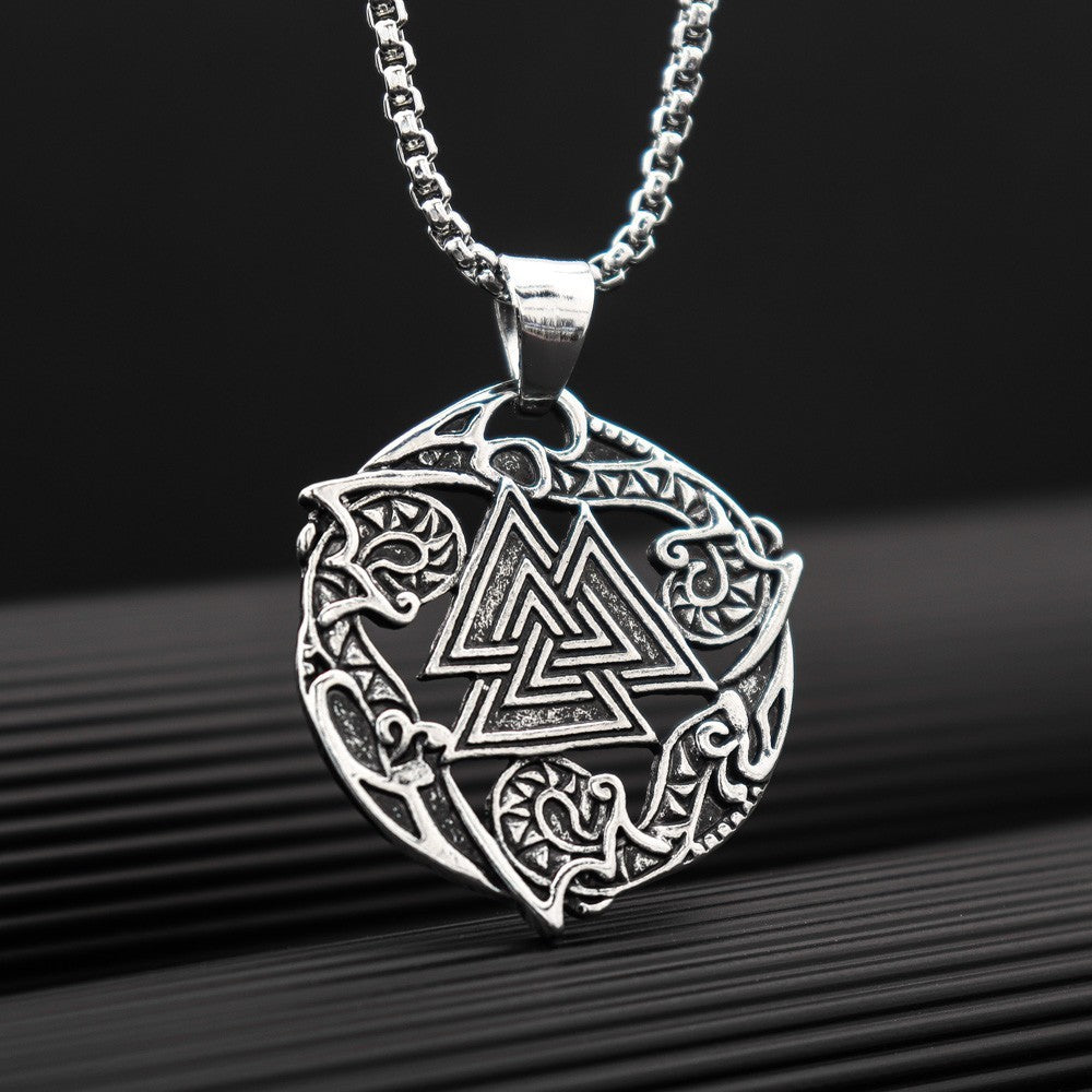 Pendentif collier triangle empilé rétro européen et américain